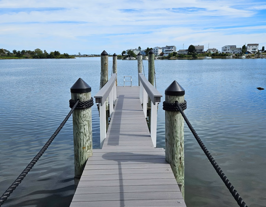 Dock and gangway with composite decking